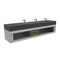 Castello Usa Nile 84-inch Gray Vanity Set with Black Top and Brushed Nickel Handles CB-MC-84G-BN-2053-BL - alternate 3